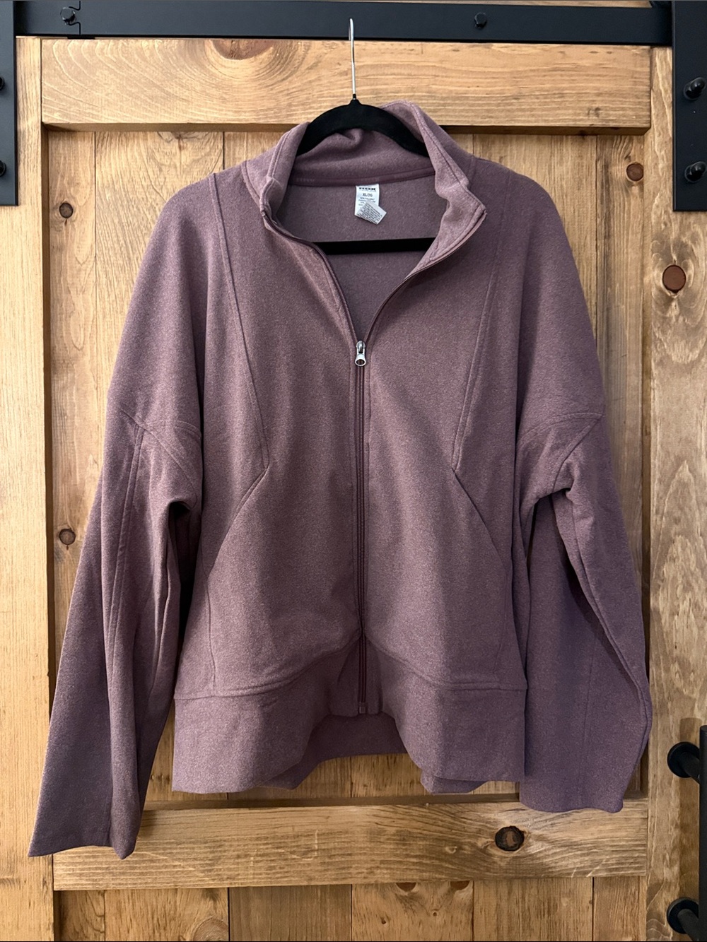 RBX Women's Zip-Front Teddy Jacket in Dusty Mauve